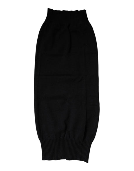 Dolce & Gabbana Black Cashmere Knitted Neck Warmer Foulard Scarf
