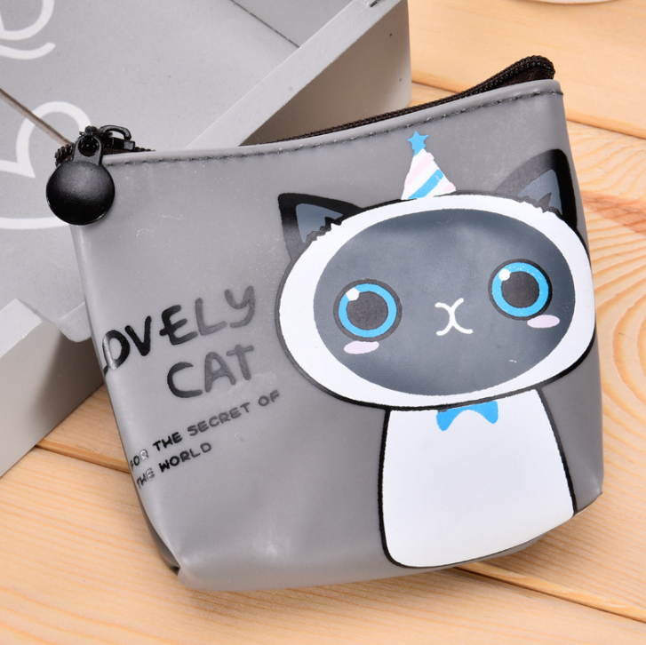 Korean Cute Cat PU Coin Purse and Key Organizer