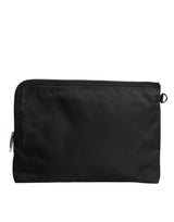 Dolce & Gabbana Black DG Milano Print Nylon Pouch Clutch Bag