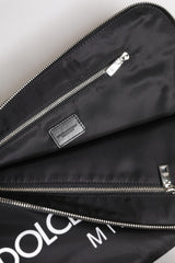 Dolce & Gabbana Black DG Milano Print Nylon Pouch Clutch Bag