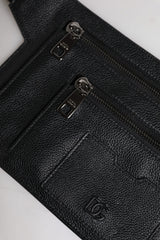 Dolce & Gabbana Black Calfskin Leather Messenger Crossbody Bag