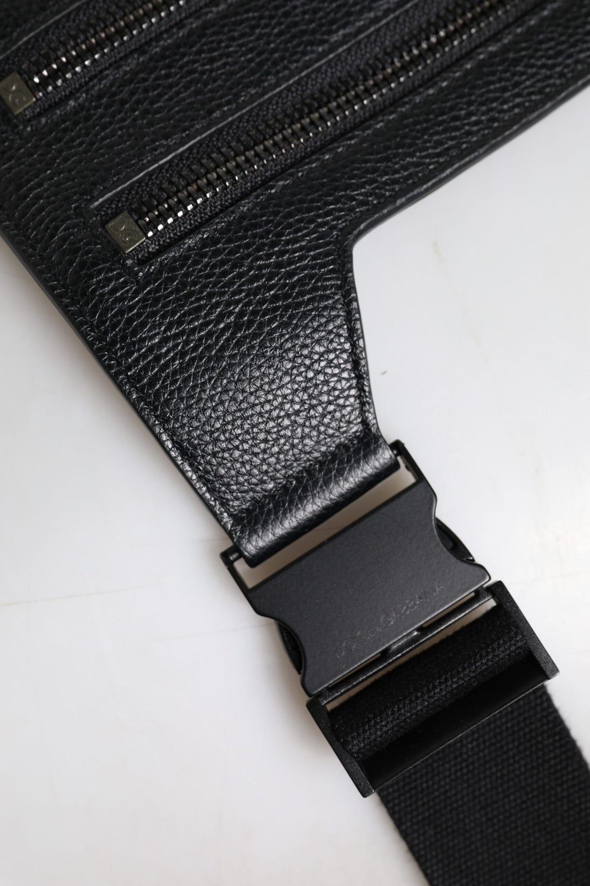 Dolce & Gabbana Black Calfskin Leather Messenger Crossbody Bag