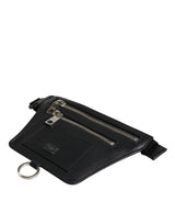Dolce & Gabbana Black Calfskin Logo Plaque Belt Waist Men Fanny Pack Bag