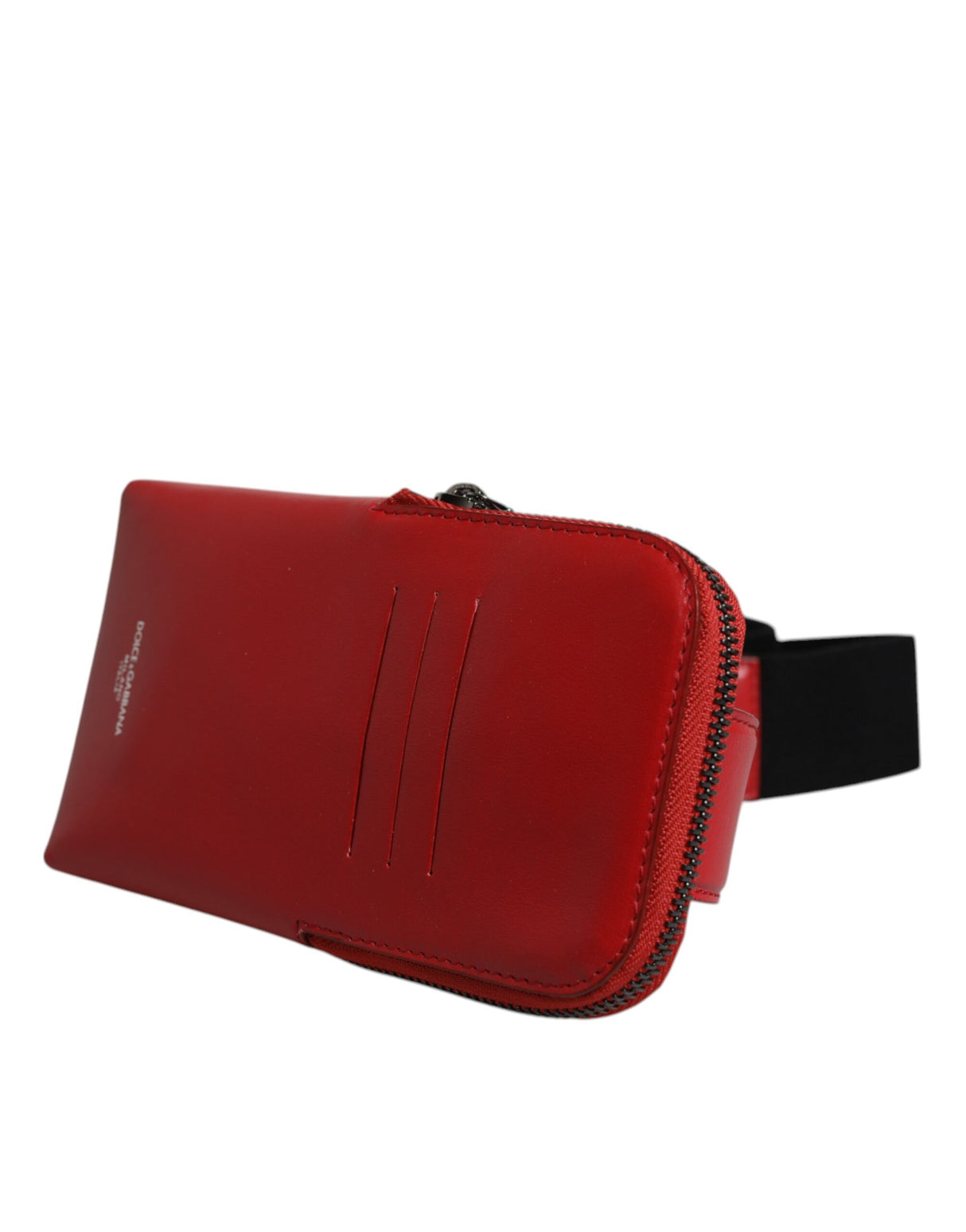 Dolce & Gabbana Red Calfskin Logo Purse Phone Belt Waist Bag