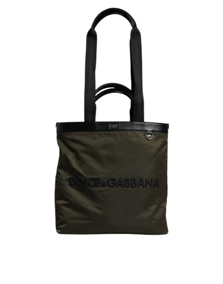 Dolce & Gabbana Military Green Nylon Shoulder Strap Tote Bag