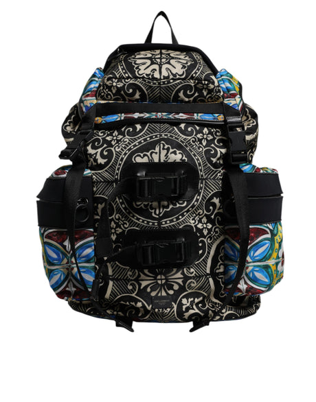 Dolce & Gabbana Multicolor Maiolica Print Nylon Backpack Bag