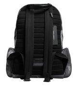 Dolce & Gabbana Gray Cotton Camouflage Logo Plaque Backpack Bag