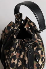 Dolce & Gabbana Multicolor Leopard Cotton Shoulder Bucket Bag