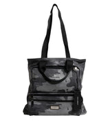 Dolce & Gabbana Black Camouflage Shoulder Strap Logo Plaque Bag