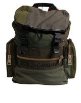 Dolce & Gabbana Military Green Patchwork Travel Backpack Bag