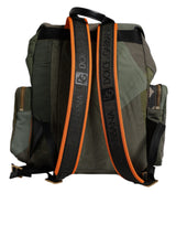 Dolce & Gabbana Military Green Patchwork Travel Backpack Bag