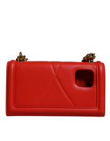 Dolce & Gabbana Red Quilted Devotion Crossbody Chain Phone Cover Bag