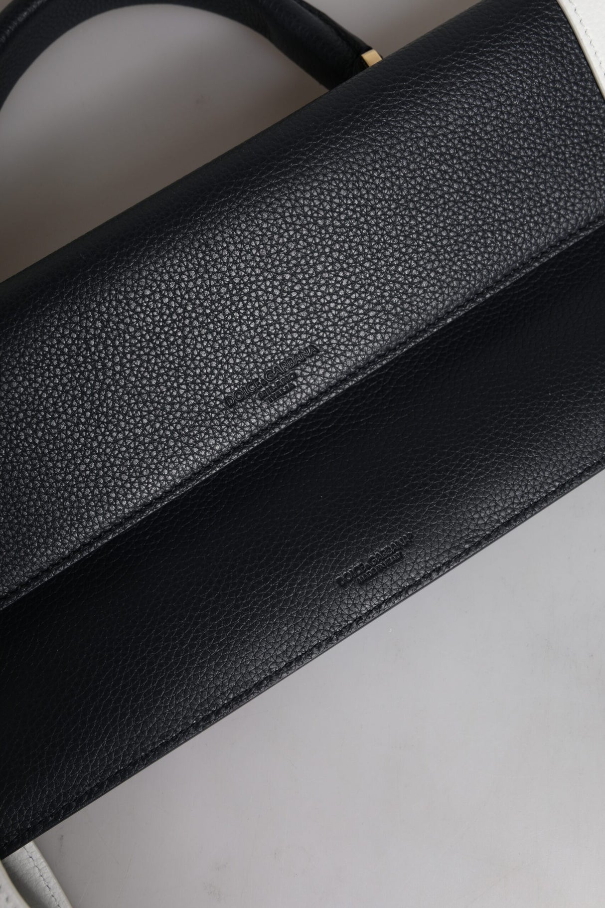 Dolce & Gabbana Blue White Calfskin Leather Crossbody Shoulder Bag