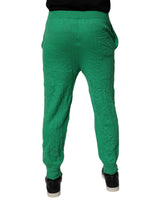 Dsquared² Green Cotton Elastic Waist Men Casual Pants
