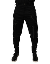 Dolce & Gabbana Black Cotton Cargo Tapered Pants