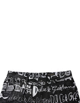 Dolce & Gabbana Black Cotton Logo Print Straight Denim Jeans