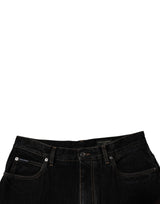 Dolce & Gabbana Black Cotton Mid Waist Wide Leg Denim Jeans