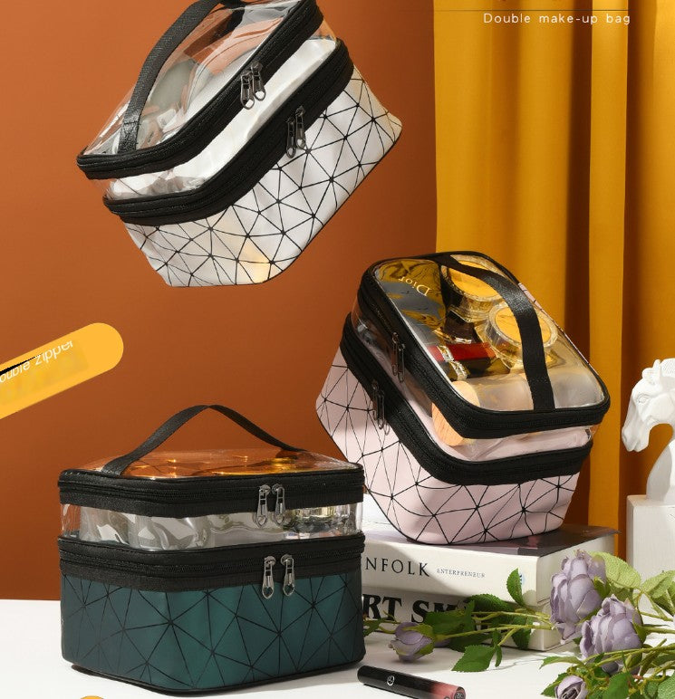 Transparent Travel Makeup Organizer with Large Capacity
