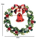 Rhinestone Bow Garland Bell Painting Brooch Accessories