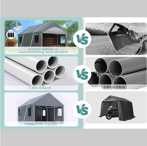 10x16 Heavy Duty Carport Canopy - Oversized Portable Car Tent Garage