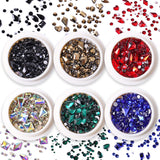 SILPECWEE 6 Boxes Flat Back Nail Rhinestones Nail Gems Glass Crystals Rhinestones for Nails 3d Nail Stones Nail Diamond Nail Jewelry for Nail Art Decoration DIY Craft