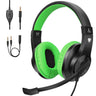 ShinePick Kids Headphones Over-Ear Girls Boys Gaming Headphones with Microphone and Volume Control for Kids Teens Online School Travel (Green)