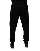 Dolce & Gabbana Black Cotton Mid Waist Jogger Sweatpants Pants