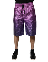 Dolce & Gabbana Metallic Pink Purple Two Tone Bermuda Shorts