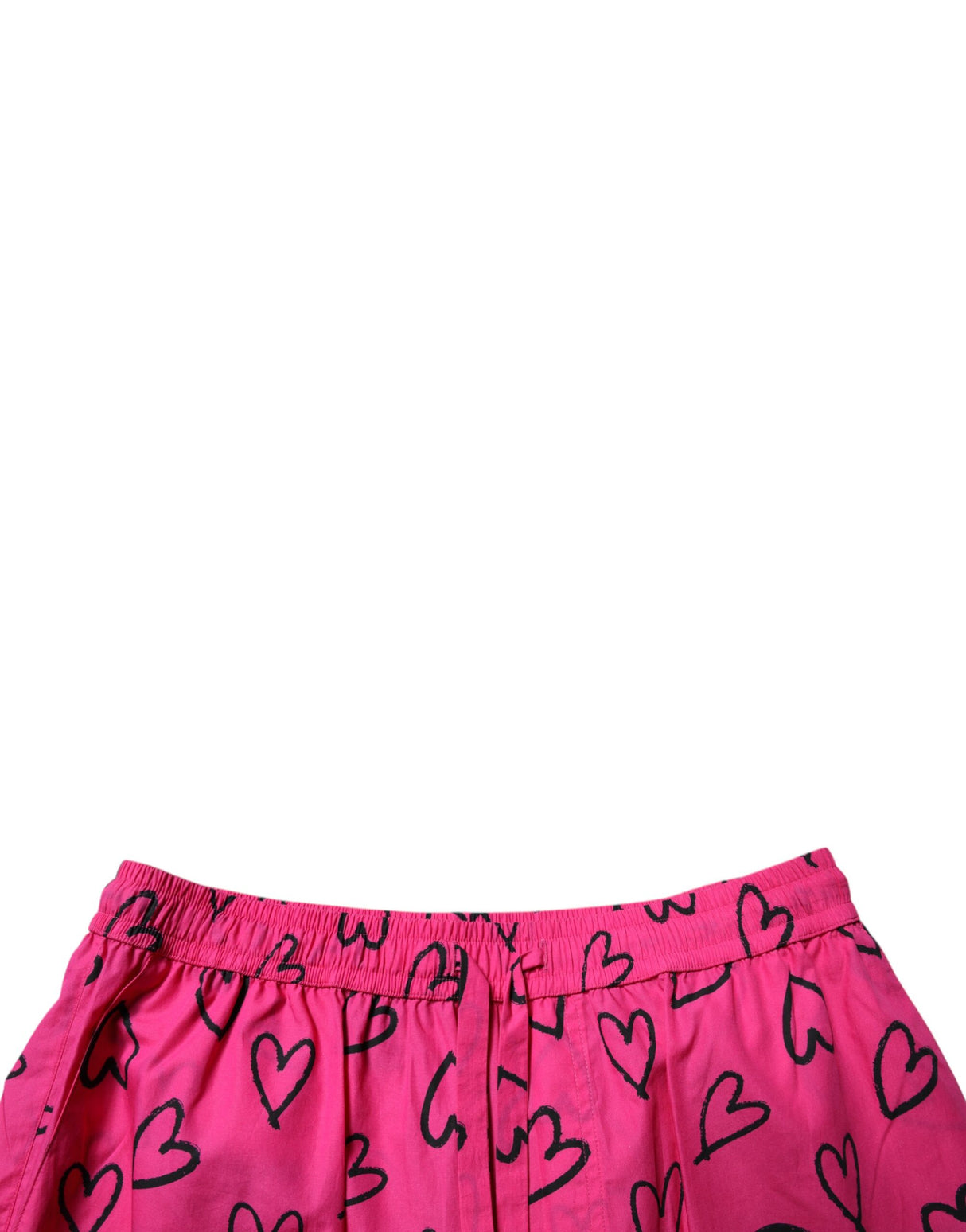 Dolce & Gabbana Pink Cotton Heart Print Bermuda Shorts