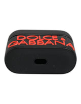 Dolce & Gabbana Black Orange Silicone Embossed Logo Airpods Case