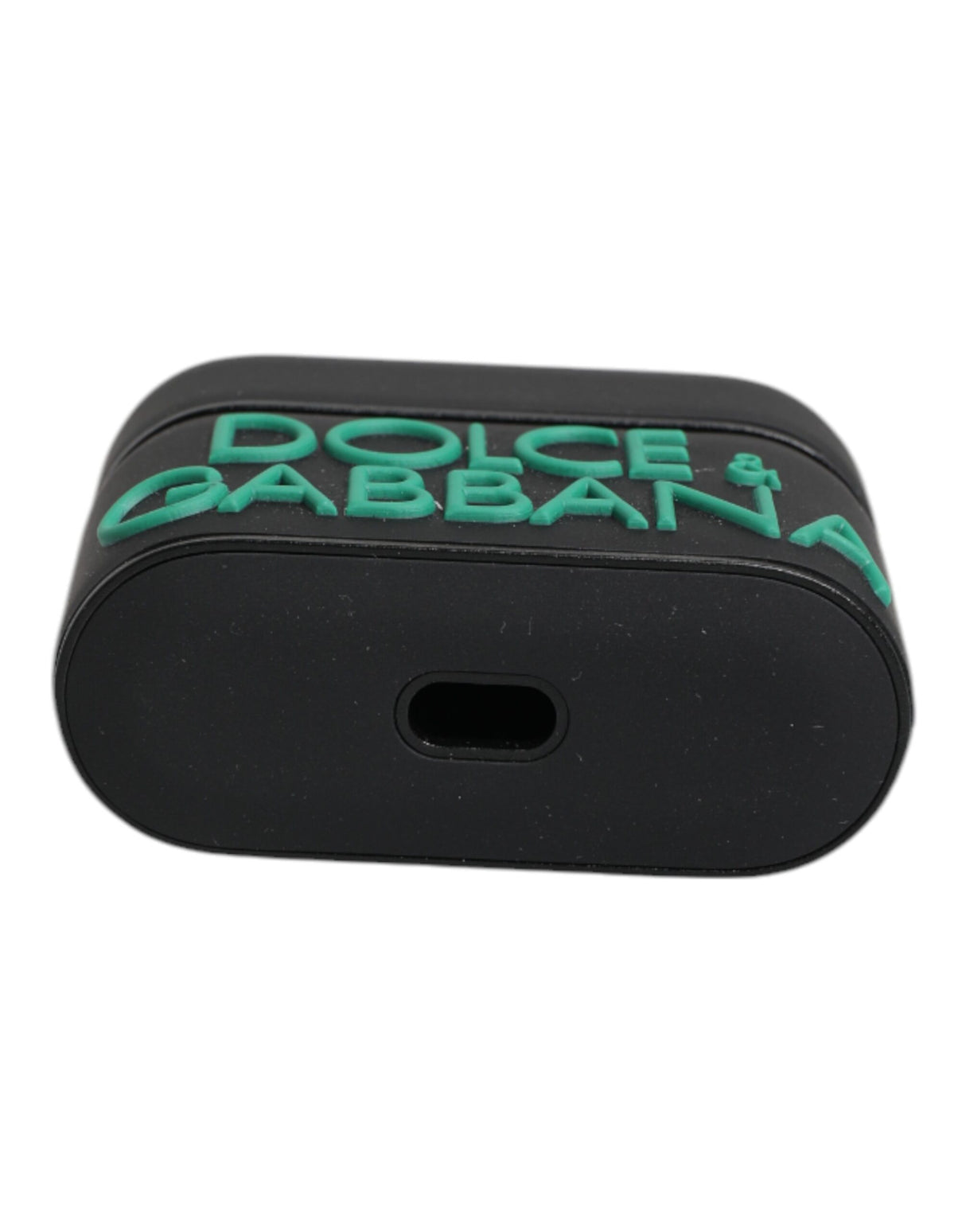 Dolce & Gabbana Black Orange Silicone Embossed Logo Airpods Case