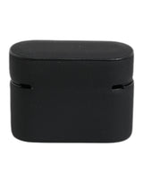 Dolce & Gabbana Black Yellow Silicone Embossed Logo Airpods Case