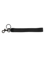Dolce & Gabbana Black Logo Nylon Silver Brass Men Holder Keychain Keyring