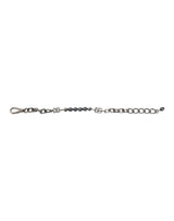 Dolce & Gabbana Silver Tone Chain Lobster Clasp Logo Gray Pearls Bracelet