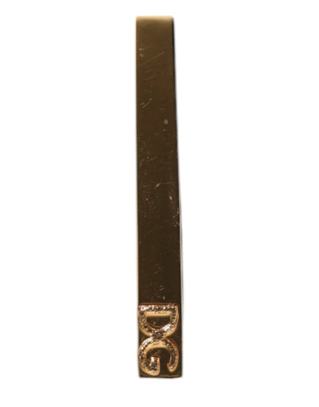 Dolce & Gabbana Gold Tone Brass Logo Branded Tie Clip Bar
