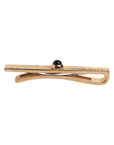 Dolce & Gabbana Black Sapphire Gold Tone Brass Tie Clip Bar