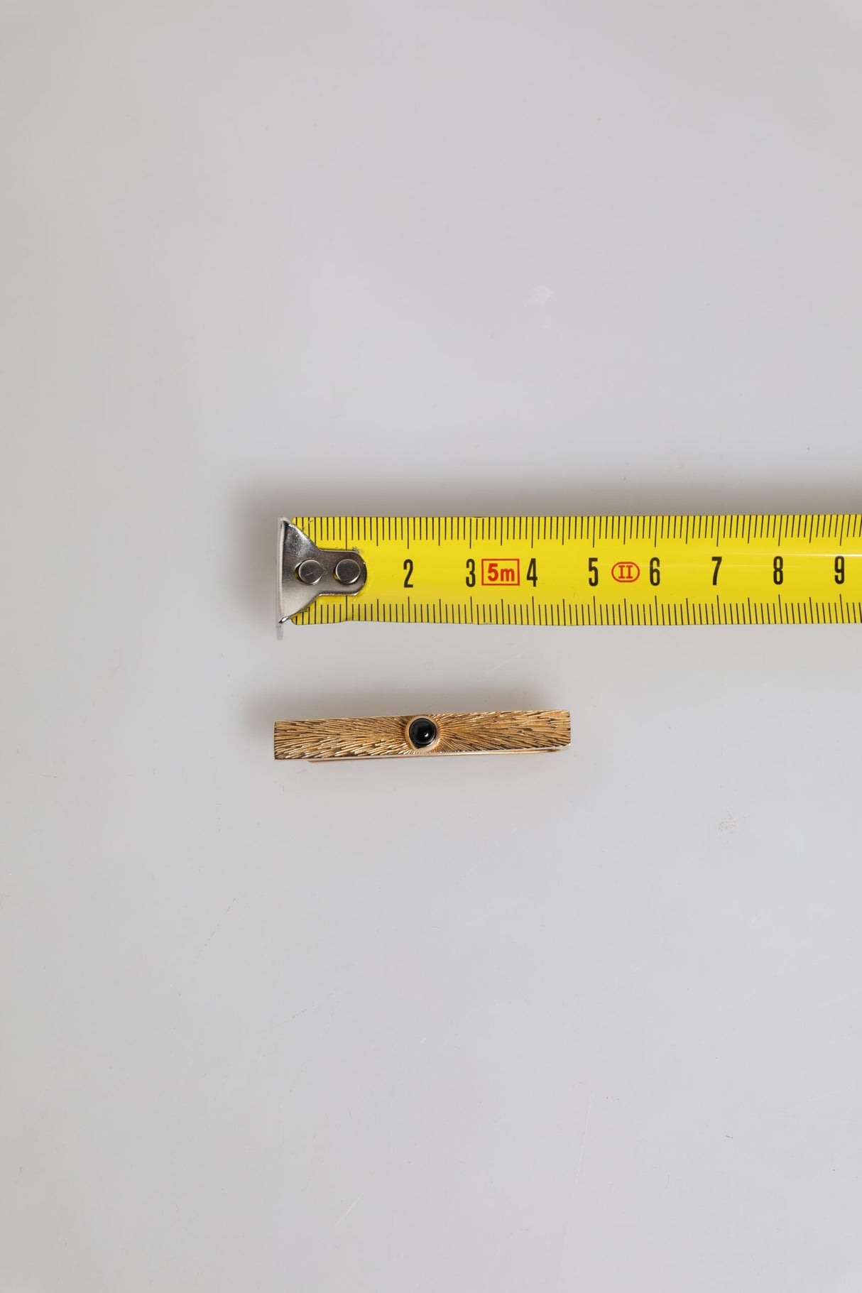 Dolce & Gabbana Black Sapphire Gold Tone Brass Tie Clip Bar