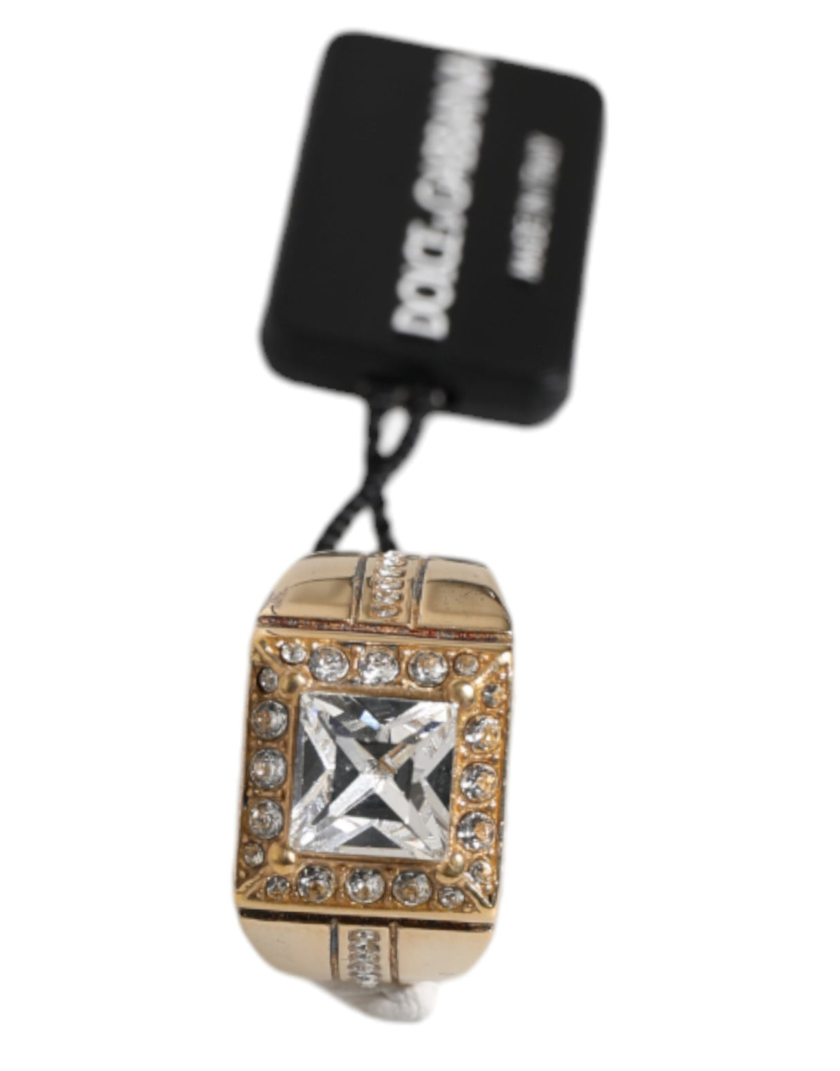 Dolce & Gabbana Gold Tone Sterling Silver 925 Crystals Ring