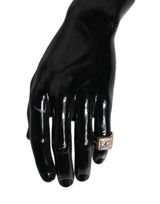 Dolce & Gabbana Gold Tone Sterling Silver 925 Crystals Ring