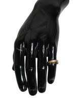 Dolce & Gabbana Gold Silver Tone Real Brass DG Logo Ring