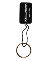 Dolce & Gabbana Gold Tone Brass Red Crystal DG Logo Ring