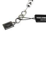Dolce & Gabbana Silver Brass Chain Dice Logo Embellished Charm Bracelet