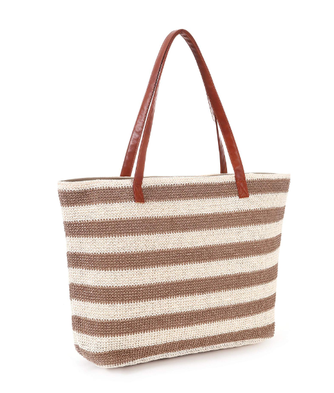 Stylish Women's Straw Beach Bag for Outdoor Use