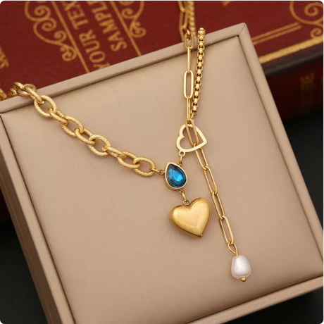 Elegant Pearl Heart Pendant Necklace