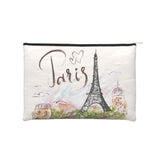 iapodiad Eiffel Tower Cosmetic Bag Personalized Small Makeup Bag for Women Zipper Pouch Organizer Bags Gift Idea