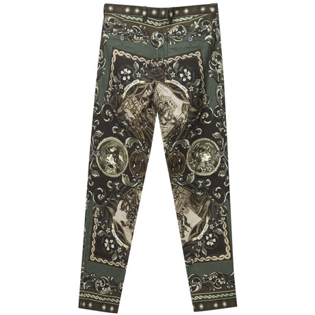 Dolce & Gabbana Green Cotton Casual Pants