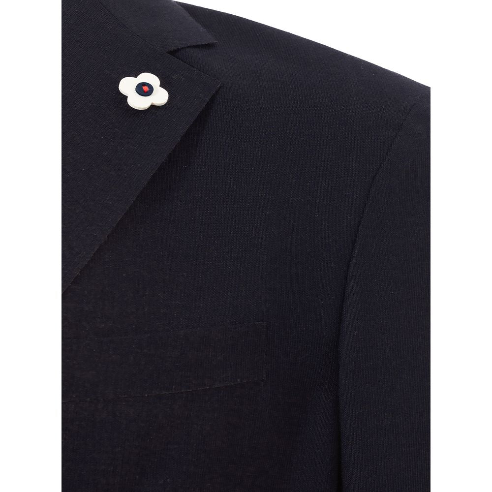 Lardini Blue Cotton Blazer