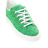 Casadei Green Fabric And Leather Athletic Sneakers