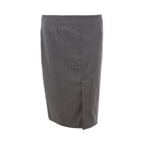Lardini Gray Wool Midi Skirt