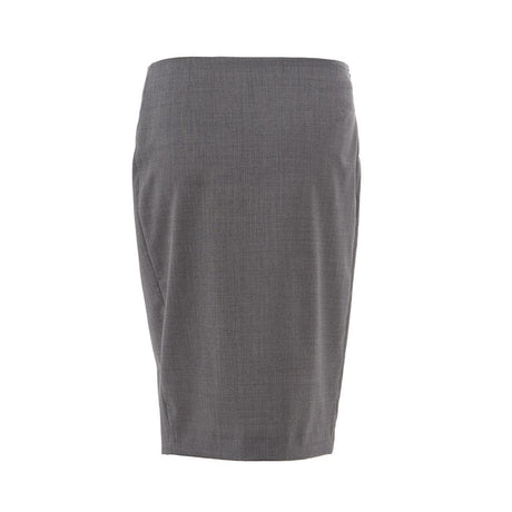 Lardini Gray Wool Midi Skirt